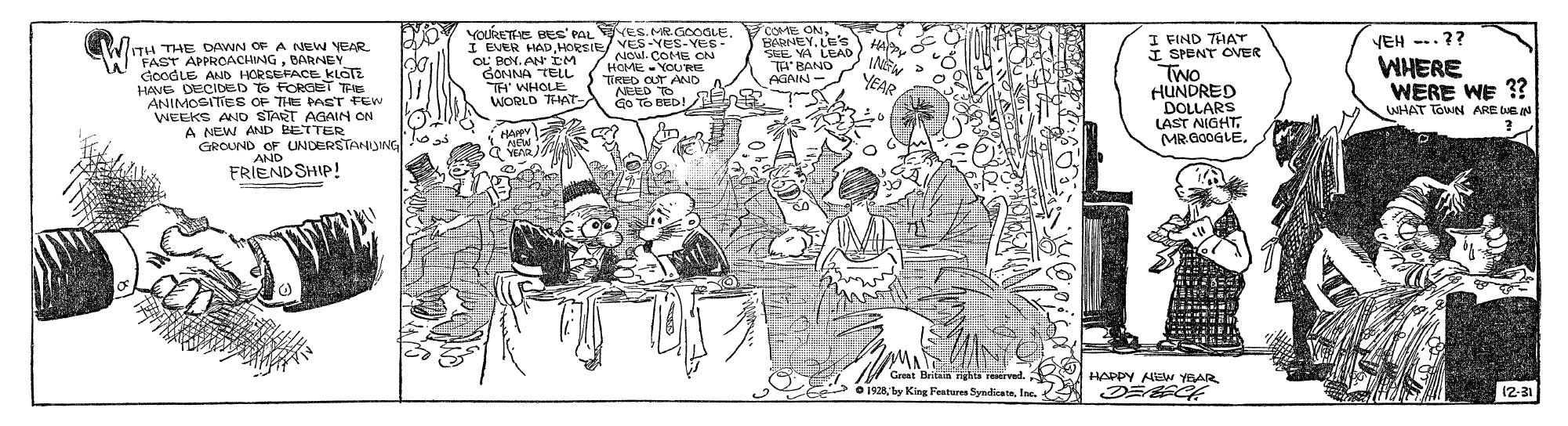 Barney Google, December 31, 1928