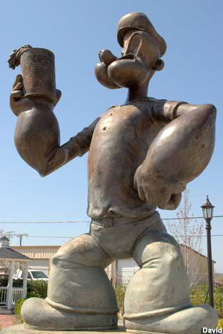 Statue of Popeye in Alma, AR